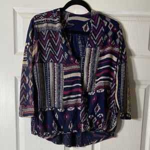 Lucky Brand Faux Wrap Top Size: Large